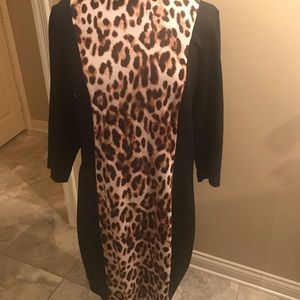 So Slimming by Chico’s Black/Animal print dress 2